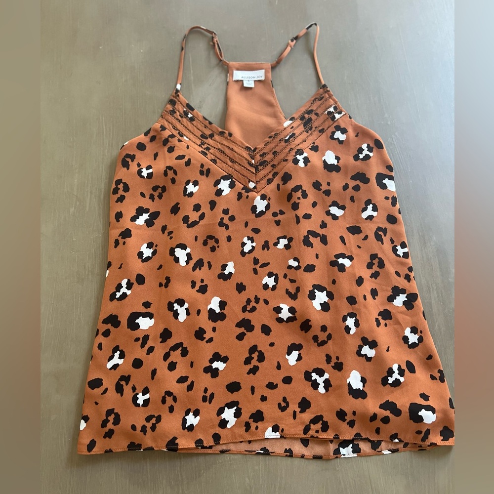 Evereve Allison Joy Leopard Camisole Tank Small